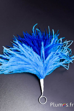 Plumet autruche avec anneau - ht 18 cm - bleu-turquoise